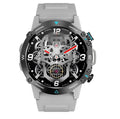 M42 Smart Watch in black on a wrist, showing a large screen with health stats.