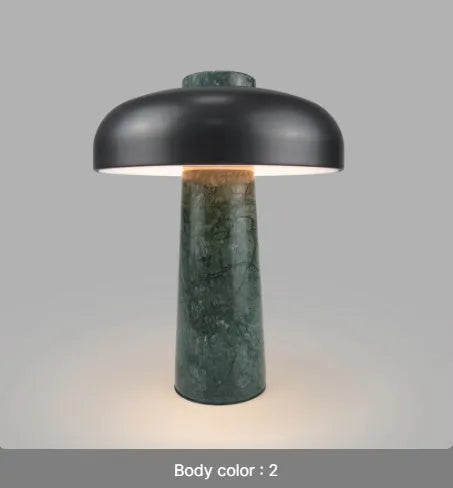 Alloy metal LED desk lamp with touch dimmer switch and Type-C charging port.