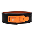 Power lift cowhide quick-buckle weightlifting belt in gray black for gym use