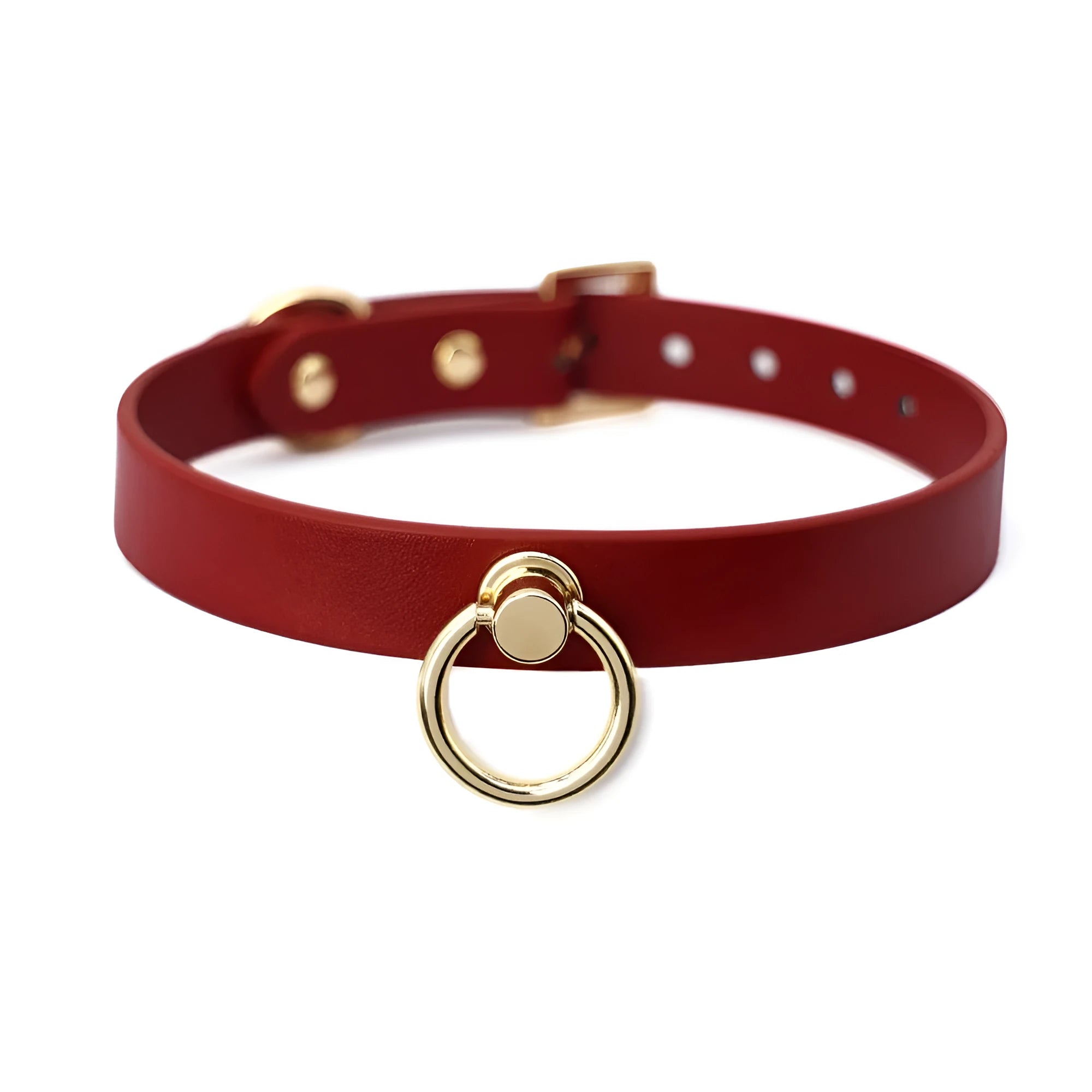Genuine cowhide leather bondage collar with matching drag chain lead in black