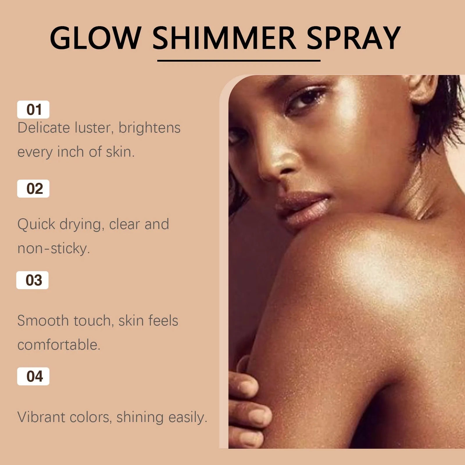 100ml Shiny Body Spray bottle with mica for cosmetic skin shimmer
