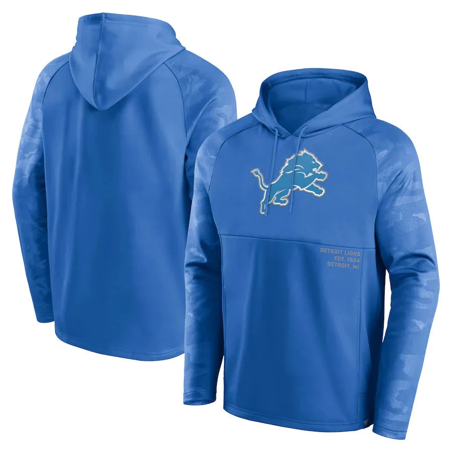 men's navy blue loose-fit polyester casual sports hoodie front view