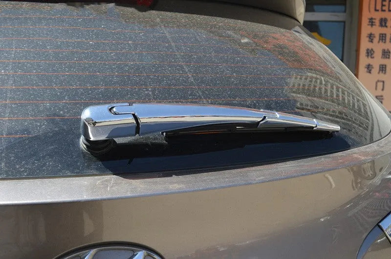 Silvery ABS plastic rear window wiper cover trim for 2010 Hyundai cars, pack of four pieces.