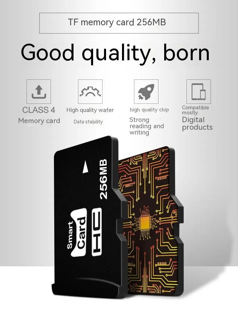 A single 256MB microSD TF memory card in its retail packaging.