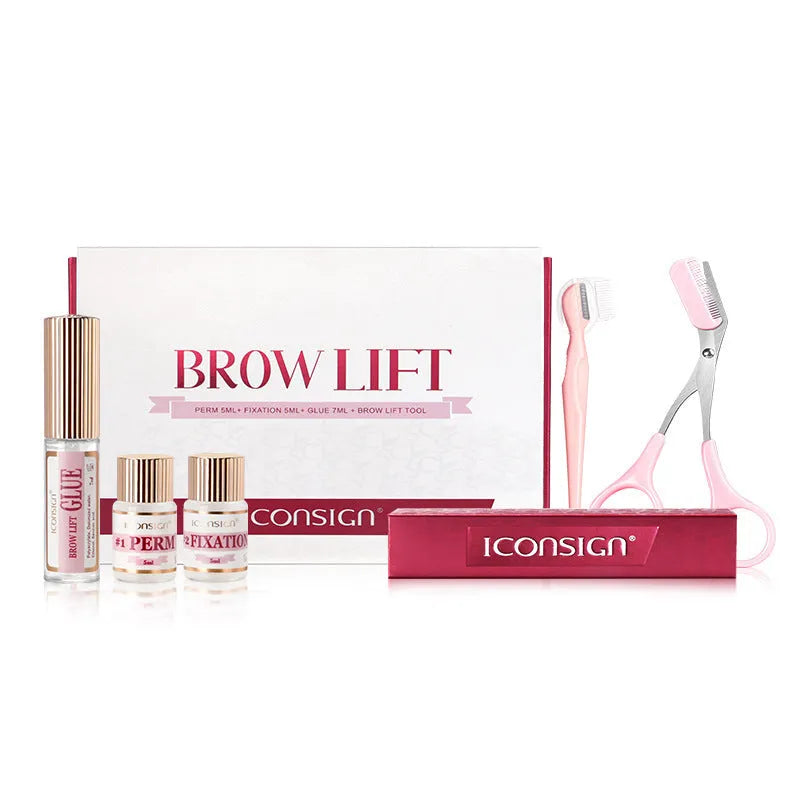 Pink eyebrow scalding suit keratosis treatment kit with quick ironing applicator