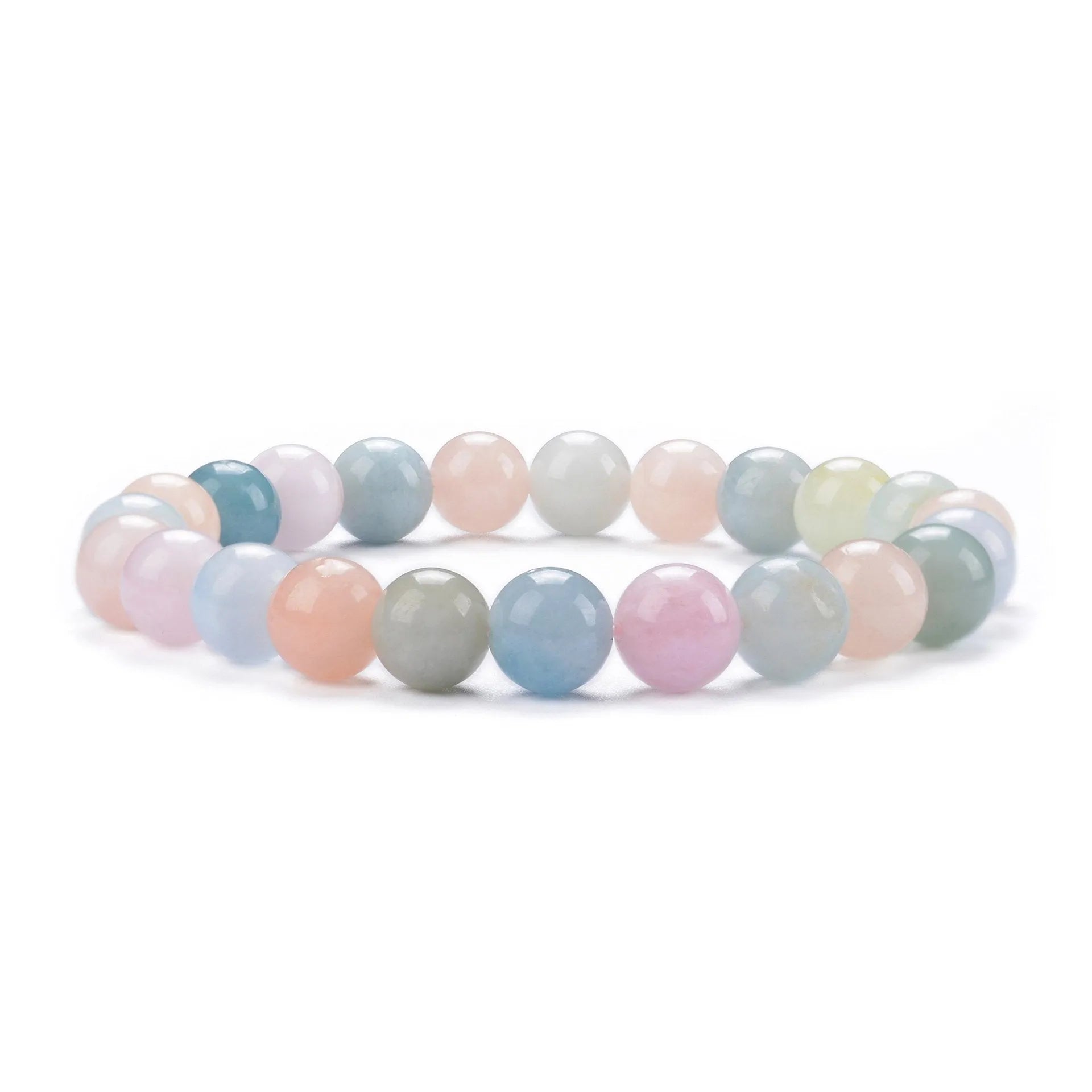 8mm natural stone bead bracelet with geometric shaped agate beads in multiple colour options