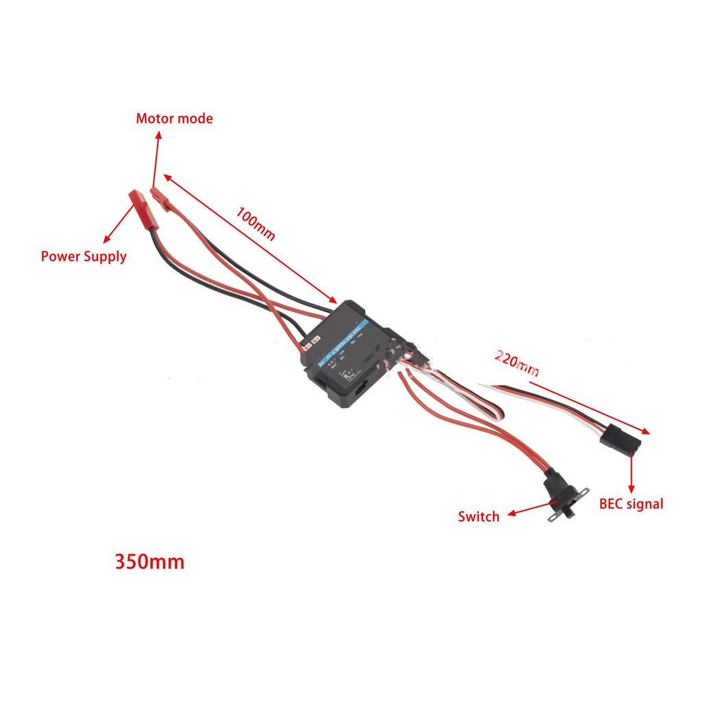 Small Boat 40A miniature brushed electric speed controller for RC cars in G500 colour.