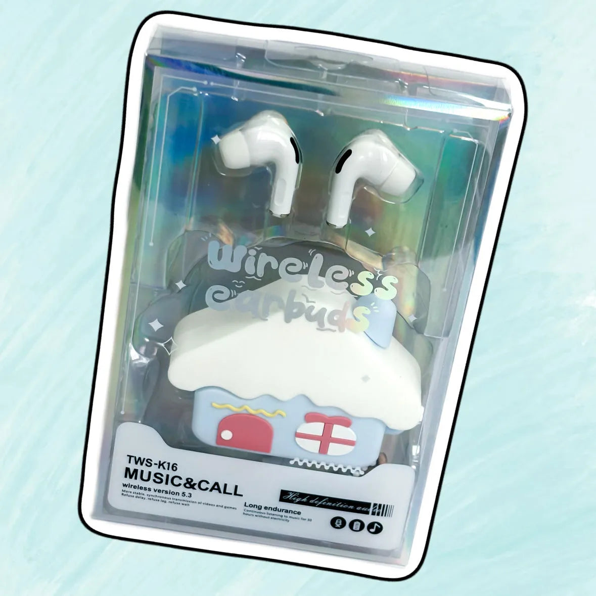 Cartoon doll silicone protective cover for wireless earbuds in Small House style, PC ABS material