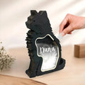 Creative wooden pet hair storage box in black C4 style for organising pet grooming tools.