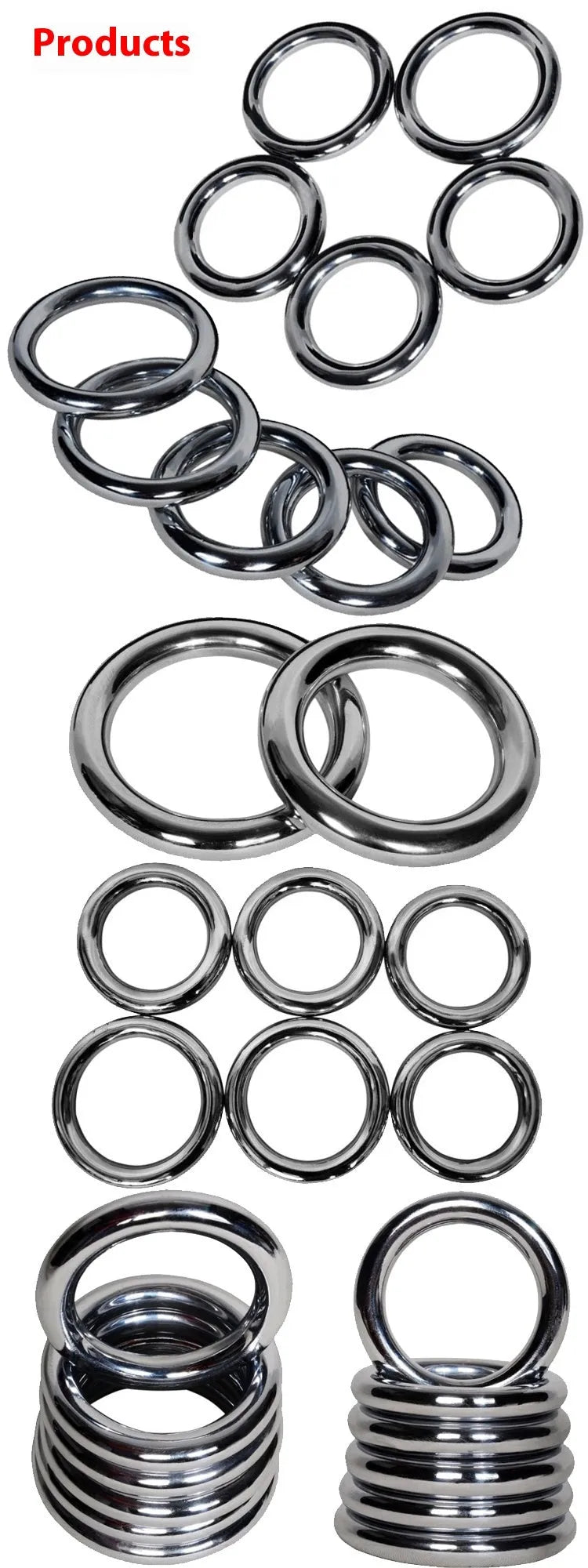 Wing Chun carbon steel training ring in three sizes for martial arts hand strength conditioning