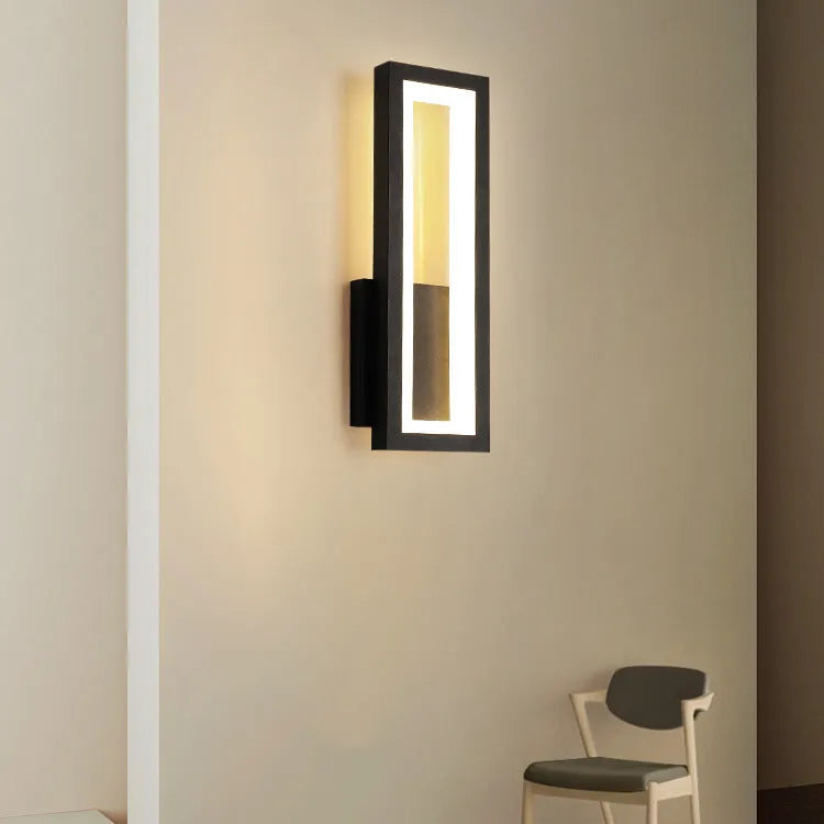 Personality Corridor Wall Light with Nordic PVC design in black, gold, or white finishes