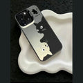 Cute art black cat hard shell PC phone case for Apple iPhone in black, pink, green, white colours