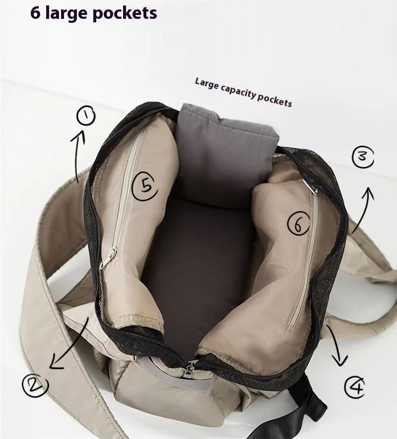 Apricot-coloured cloth pet carrier handbag for small dogs and cats showing medium size