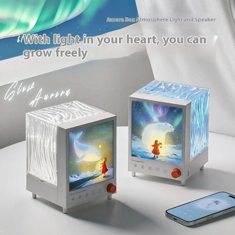 Aurora Treasure Box Star Sea Whale atmosphere projection lamp showing compact design.