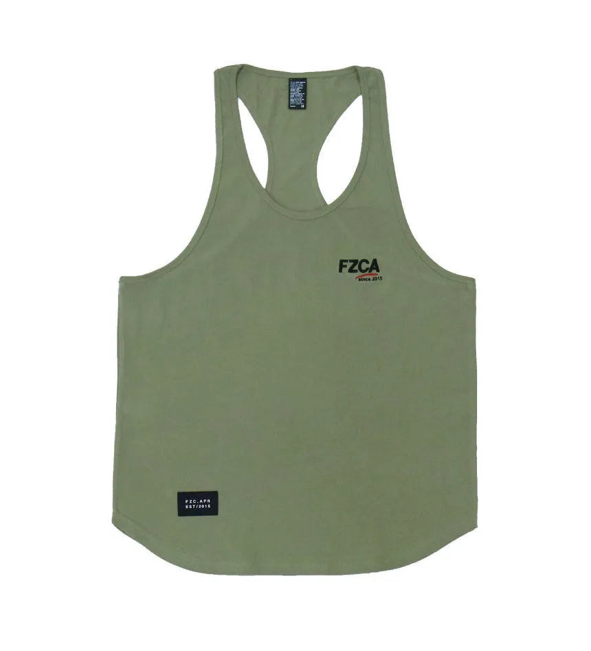 Men's cotton fitness vest in multiple colours for summer running and gym training.