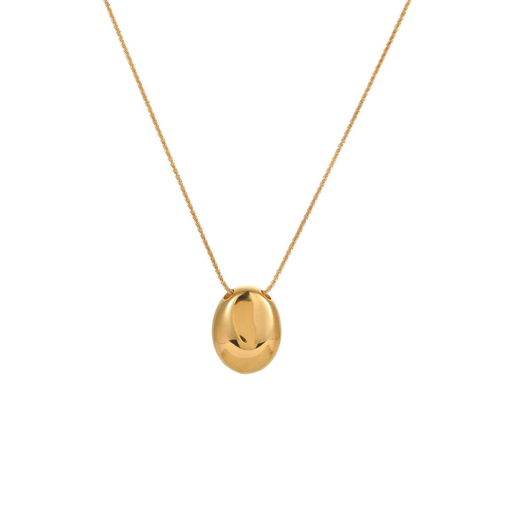 Gold geometric pendant necklace on stainless steel chain with adjustable 41-50cm length
