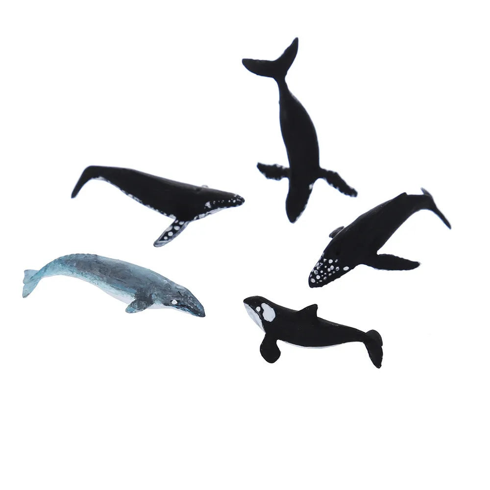 Plastic crystal glue ocean whale model in jump water humpback pose
