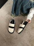 Retro raise-the-bottom closed-toe sandals with ankle-strap buckle in apricot colour