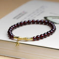 6mm natural garnet bamboo joint single ring bracelet with manual processing