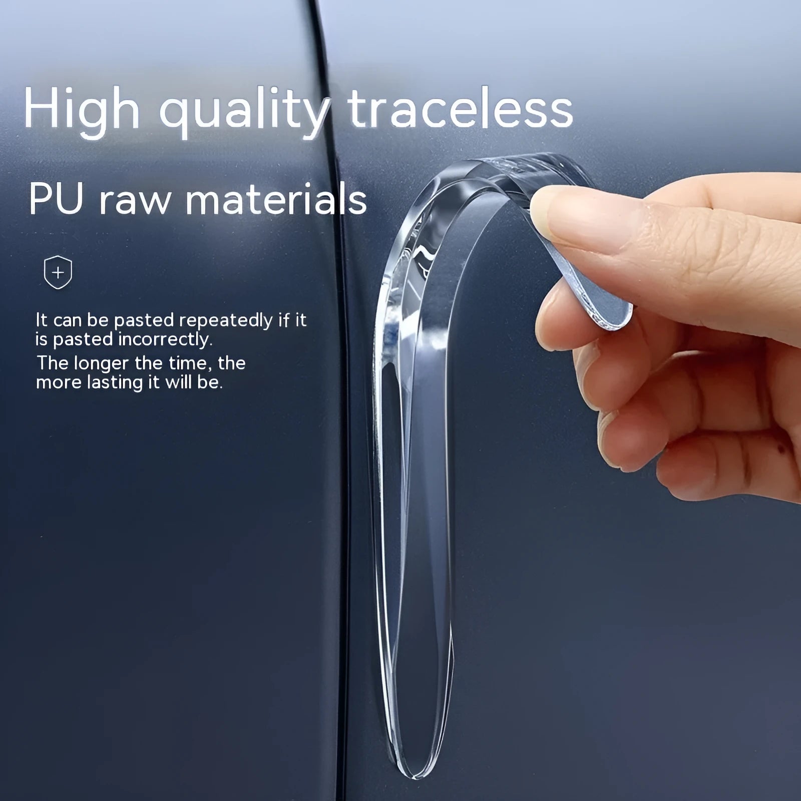 Invisible car door bumper strip tool 4 pack PU material 148 x 14 x 7 mm transparent