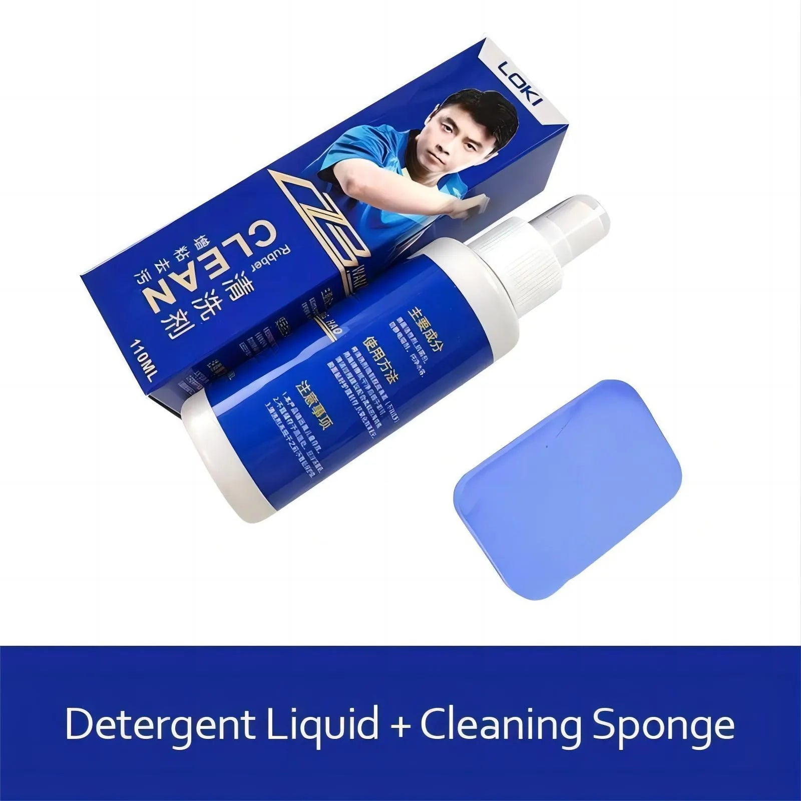 110ml table tennis rubber cleaning liquid with sponge applicator for racket maintenance