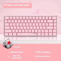 Pink 82-key mechanical keyboard with white backlighting and metal construction for laptop use