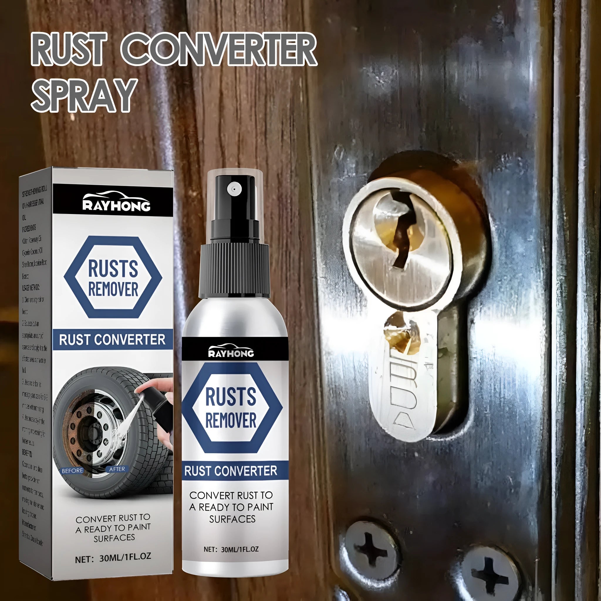30ml anti rust conversion agent spray bottle for automobile hub rust treatment