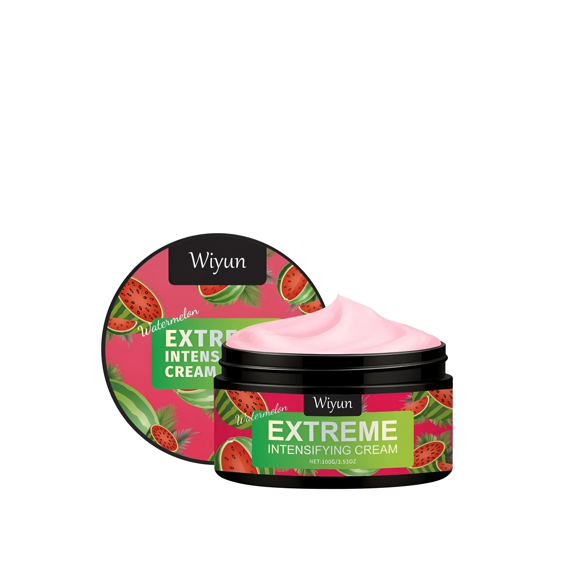 100g container of Watermelon Extreme Intensifying Cream, a clear gel moisturiser.