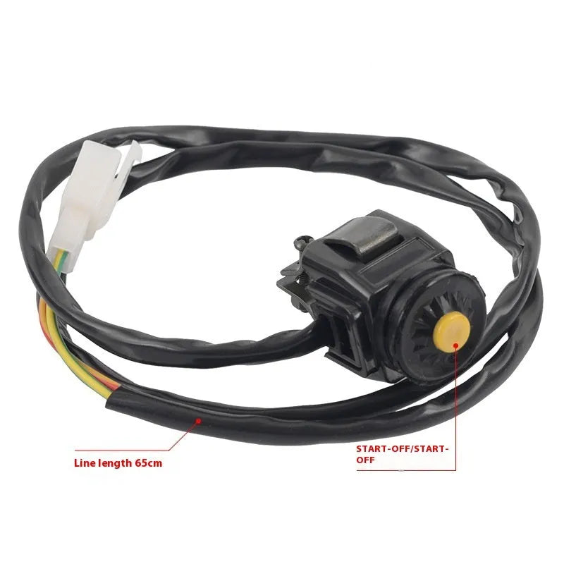 60mm motorcycle four-wheel ATV ignition point button start close switch in red and yellow