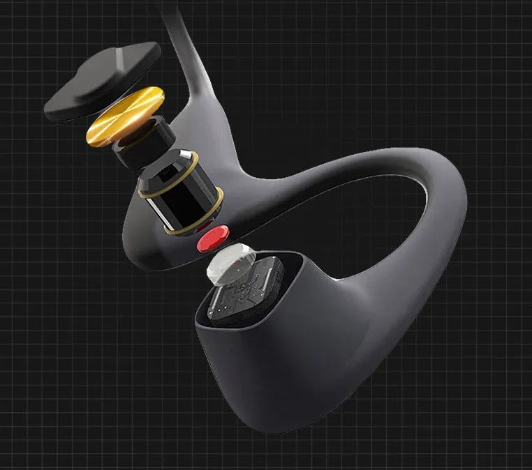 Over ear sports waterproof headphones in grey with Bluetooth 5.0