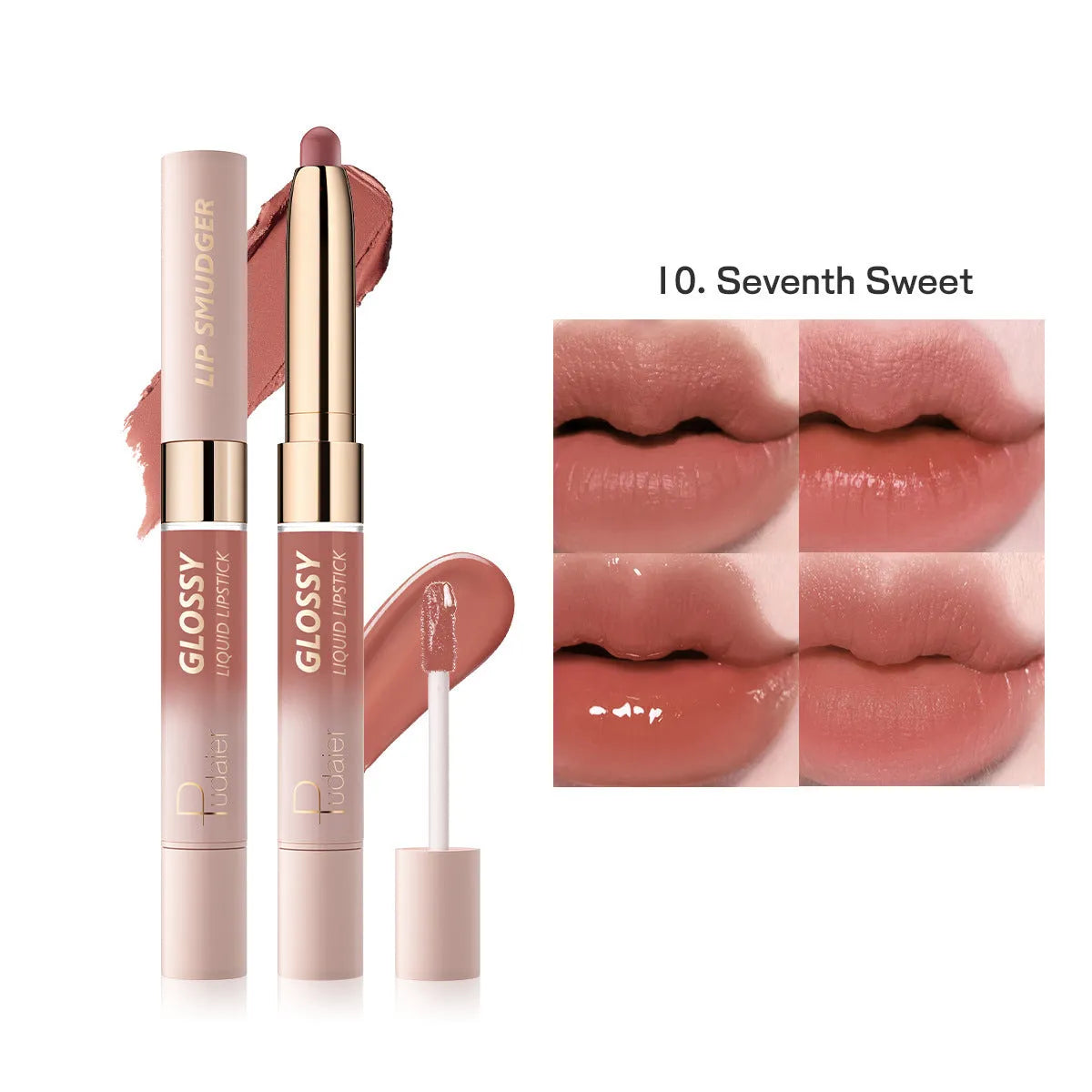 Double-headed lipstick in 10 colours with matte finish and moisturising formula