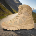 Men's black anti-skid combat hiking boots with lace-up front and rubber sole.