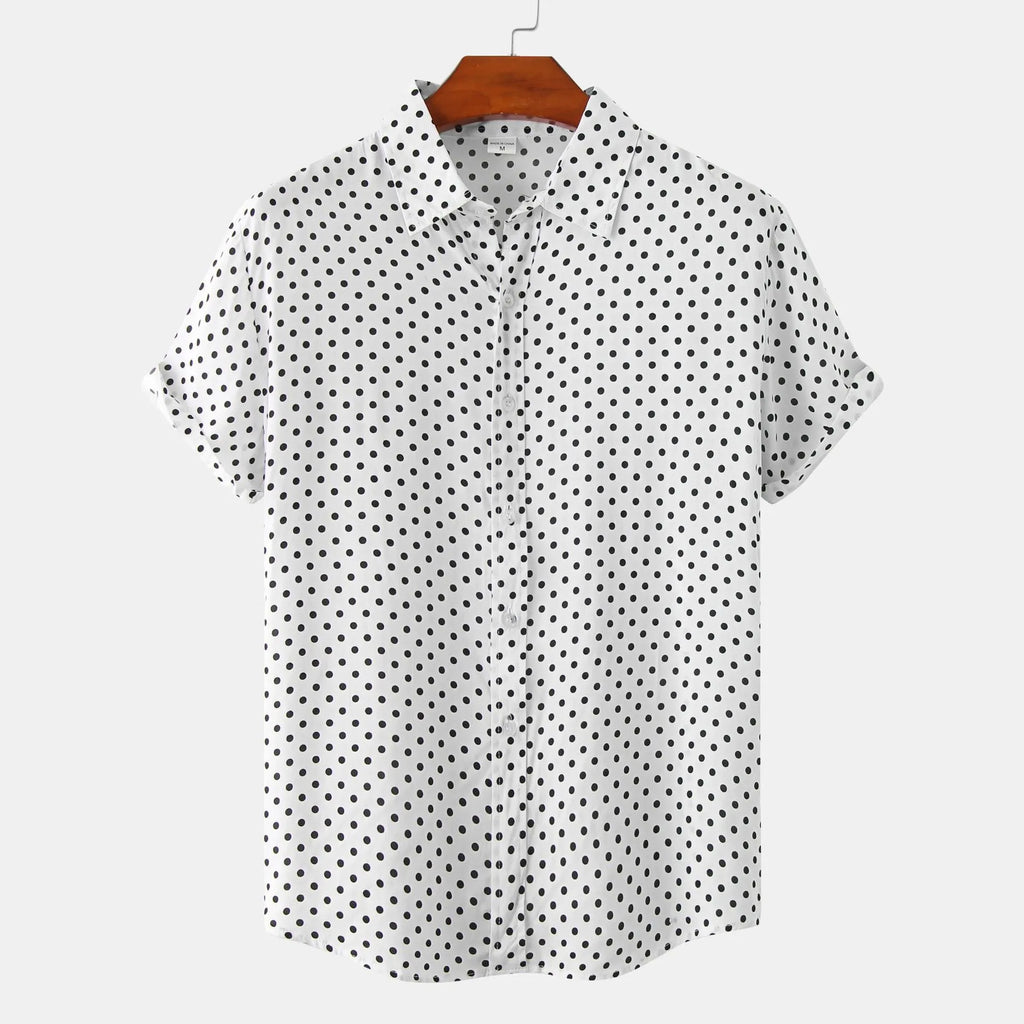 Men's plus size cotton floral short sleeve cardigan shirt in six colours and sizes M to 3XL