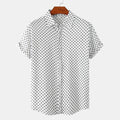 Men's plus size cotton floral short sleeve cardigan shirt in six colours and sizes M to 3XL