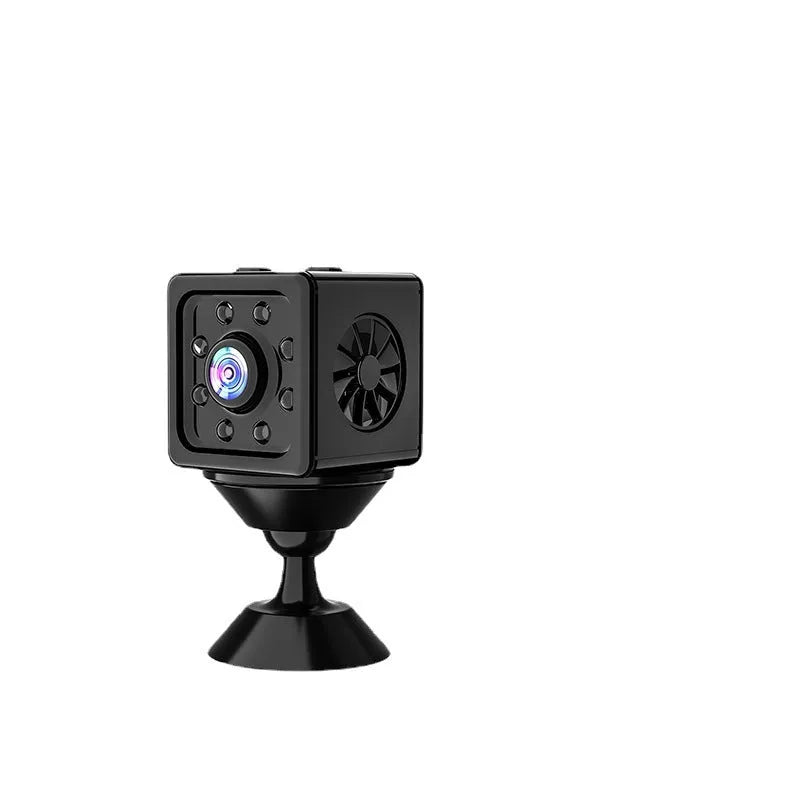 Black cubic K13 remote sports HD camera with mounting bracket on a white background.
