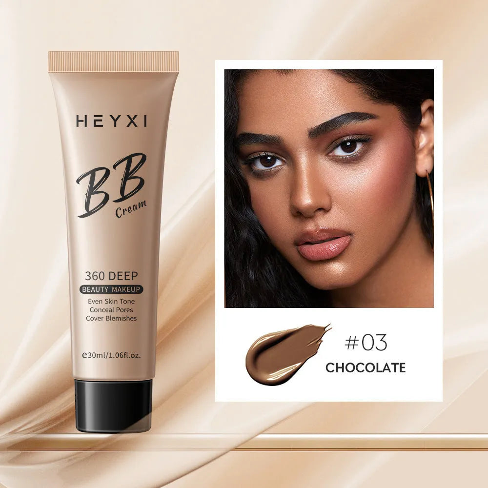 Waterproof BB cream makeup in four shade options with sweat-proof coverage