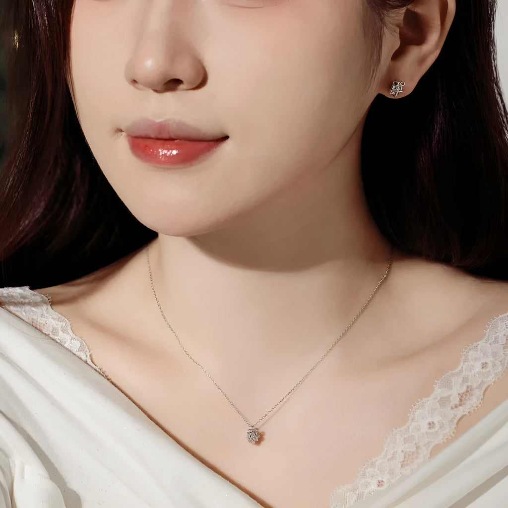925 silver antlers necklace, women's clavicle chain, gold electroplated finish