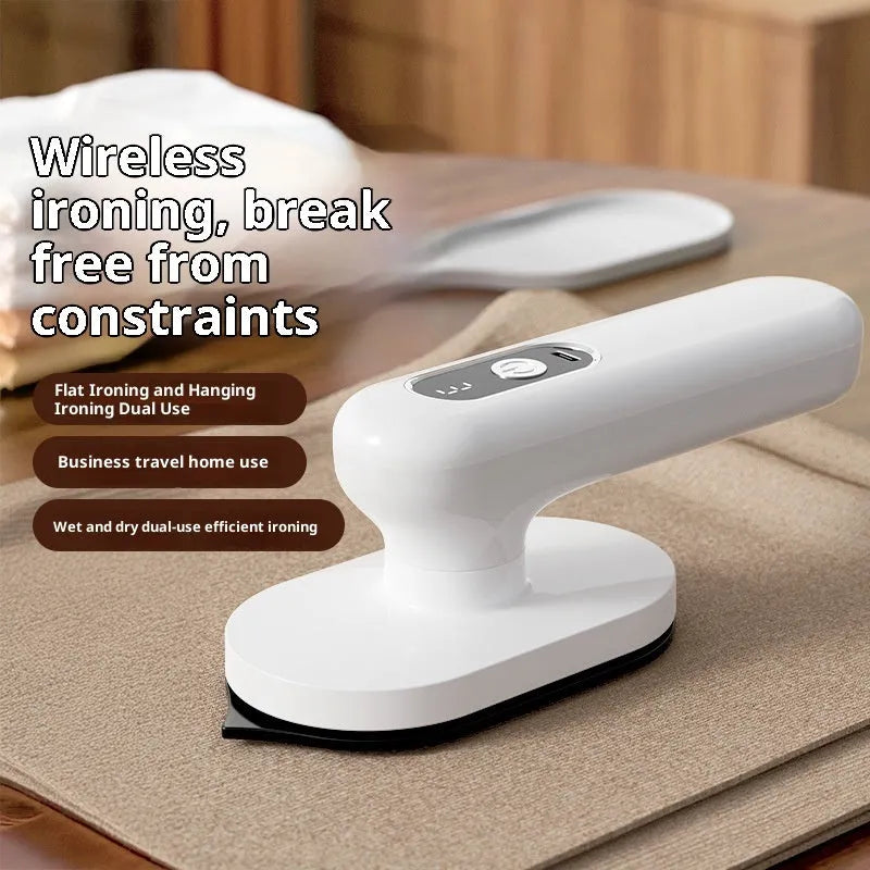 White plastic shell wireless mini portable pressing machine with 3-step thermostat and USB power