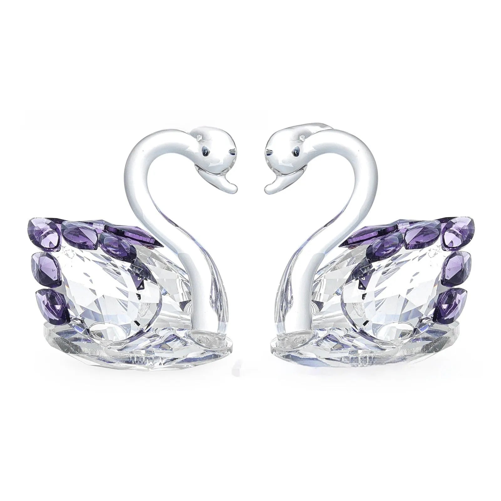 White crystal swan ornament in modern simplicity style with colour options