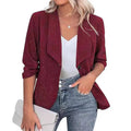 Slim-fitting women's cardigan jacket in black, white, or wine red.
