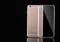 Transparent soft TPU case on an iPhone, showing the phone's screen and colour through the clear material.