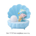 Shell Star Light resin cartoon character night lamp in pink pig, blue bear, purple sheep, or yellow Miki girl design.