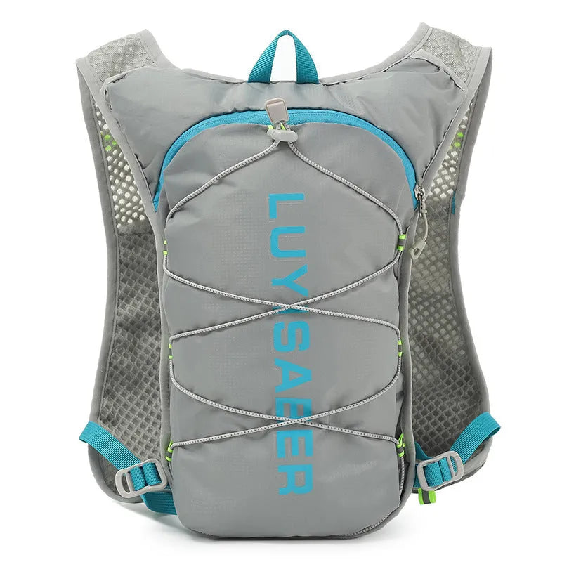 Solid colour nylon running backpack with reflective material, shown in one of six colours.