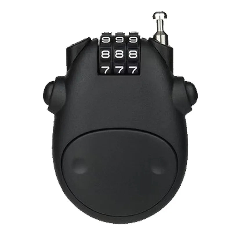 Retractable cow lock with ABS plastic body and 1-metre chain for helmet security