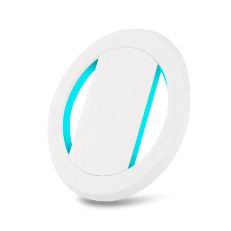Ring Ultra-thin Magnetic Mobile Phone Holder in white for car desktop and handheld use