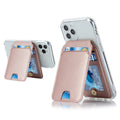Magnetic card holder phone case for iPhone showing card slot on back, available in multiple colours
