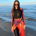Women's conservative beach swimsuit three-piece set in colour 427
