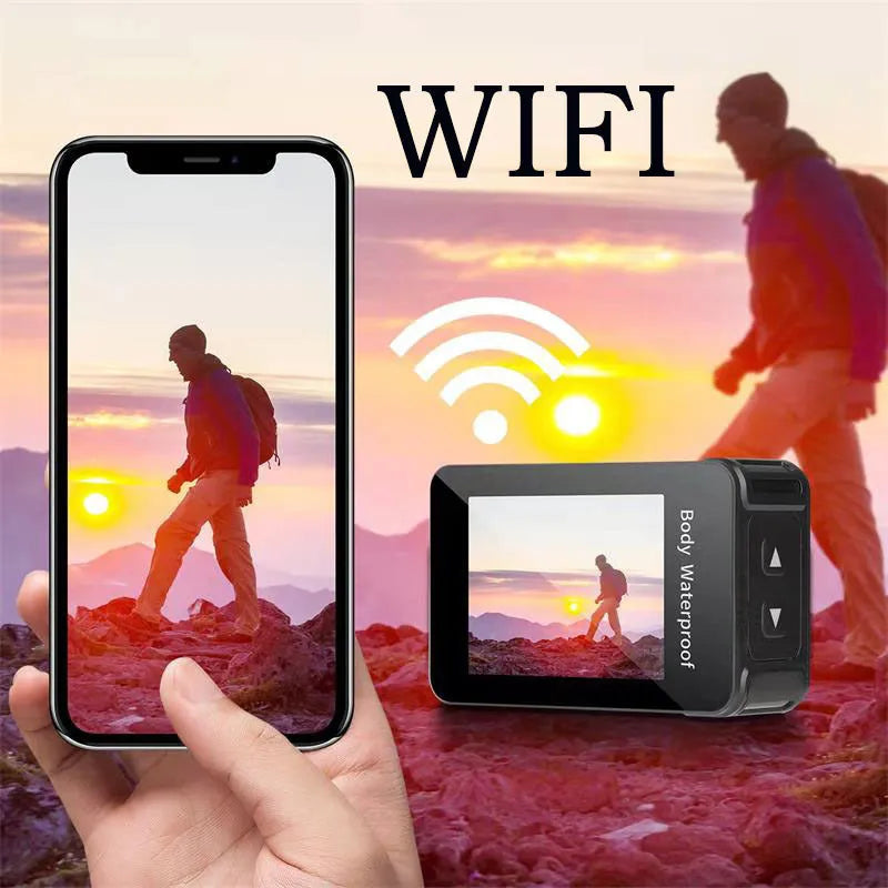 Black outdoor sports camera tachograph with 170-degree lens and compact 66mm design