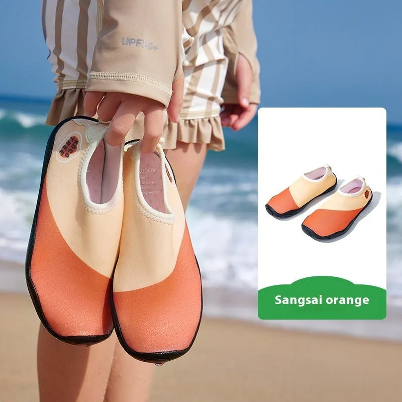 Children's anti-slip beach shoes in Edo purple with rubber sole and breathable upper