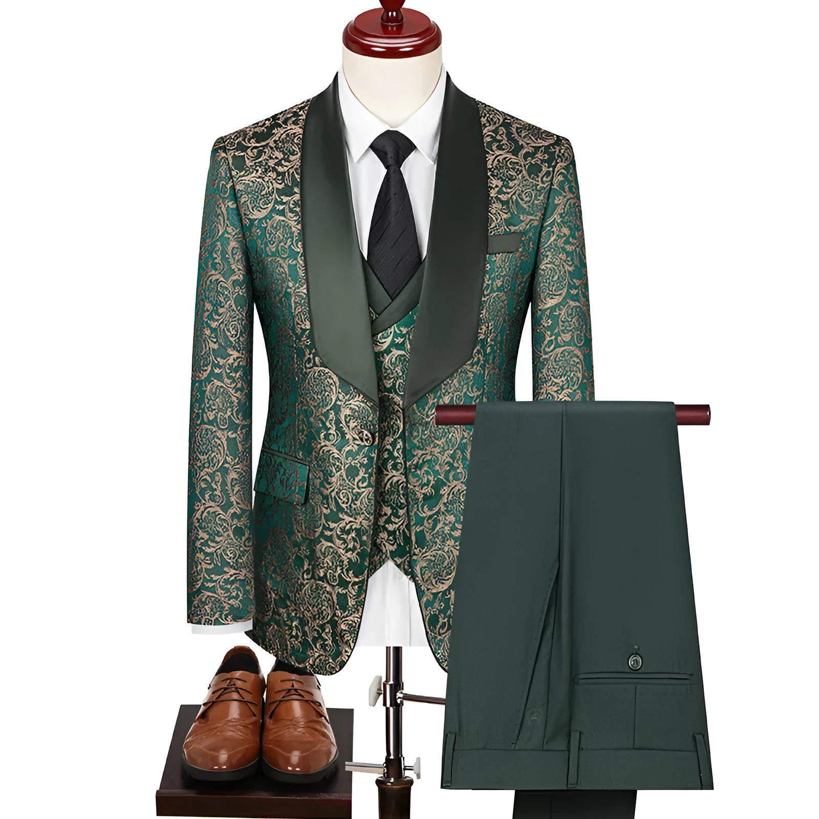 Men's jacquard slim fit suit in blue, acetate fibre blend, with structured jacket and trousers